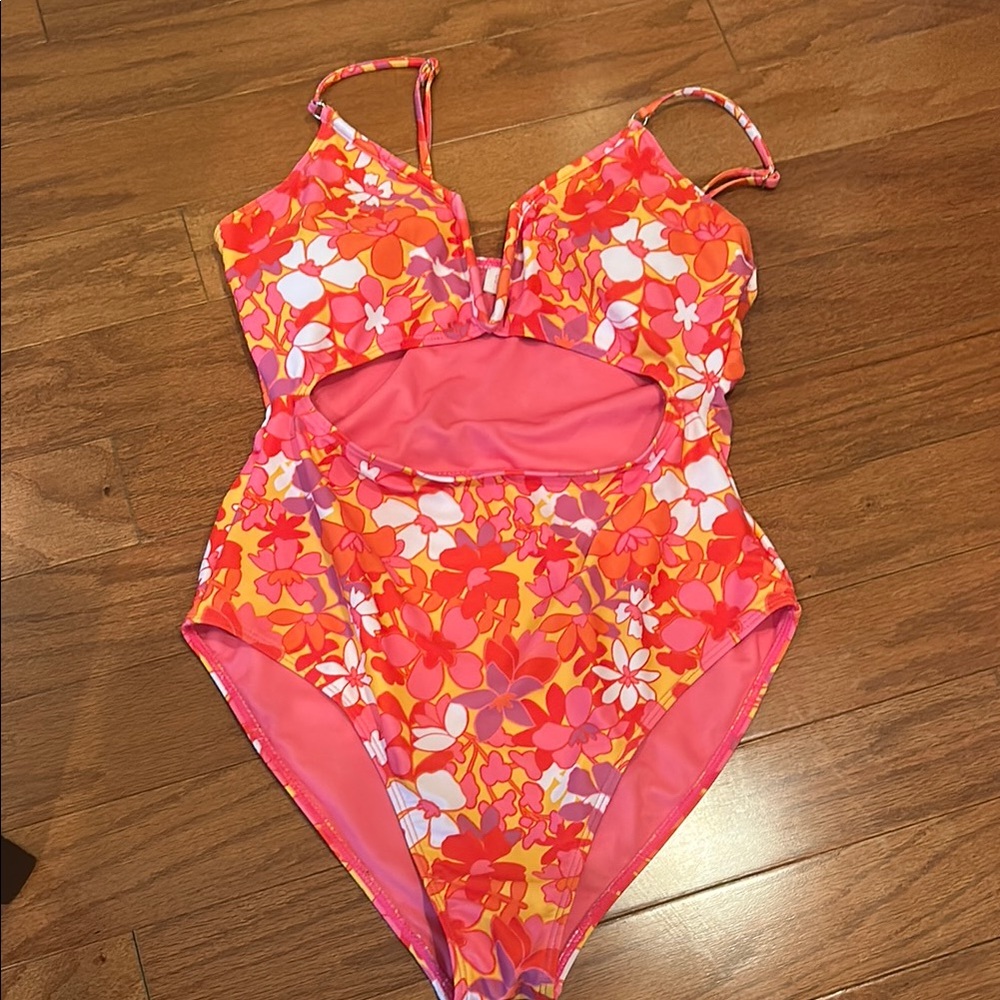Pink Lily Vibrant Floral One Piece